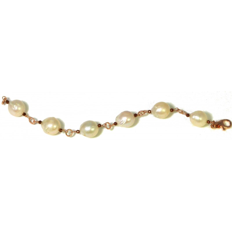 bracciale perle e agata bronzo