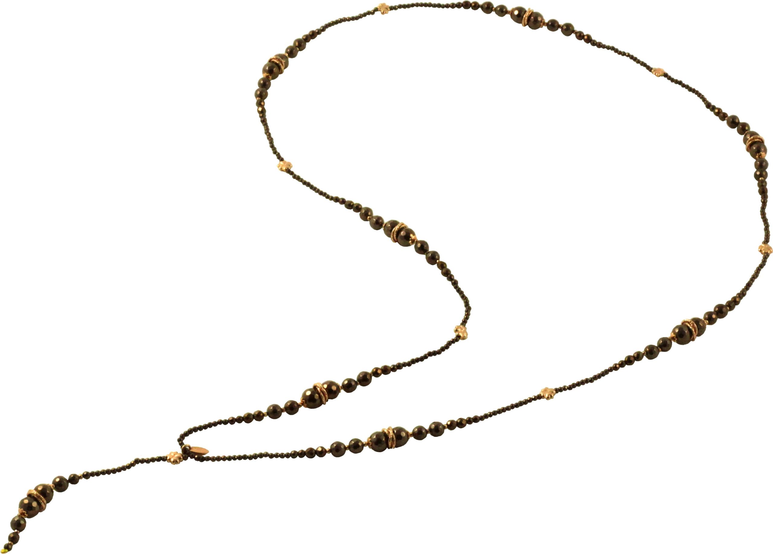 Collana ematite placcata rutenio di misure scalate