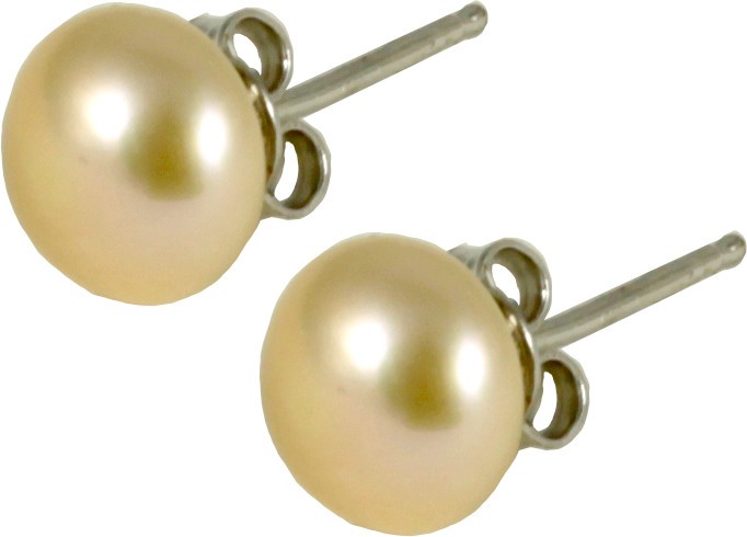 Lobe basic earrings with 8mm pink pearls