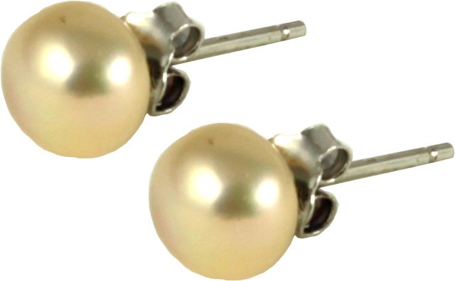 Lobe basic earrings with 6mm pink pearls