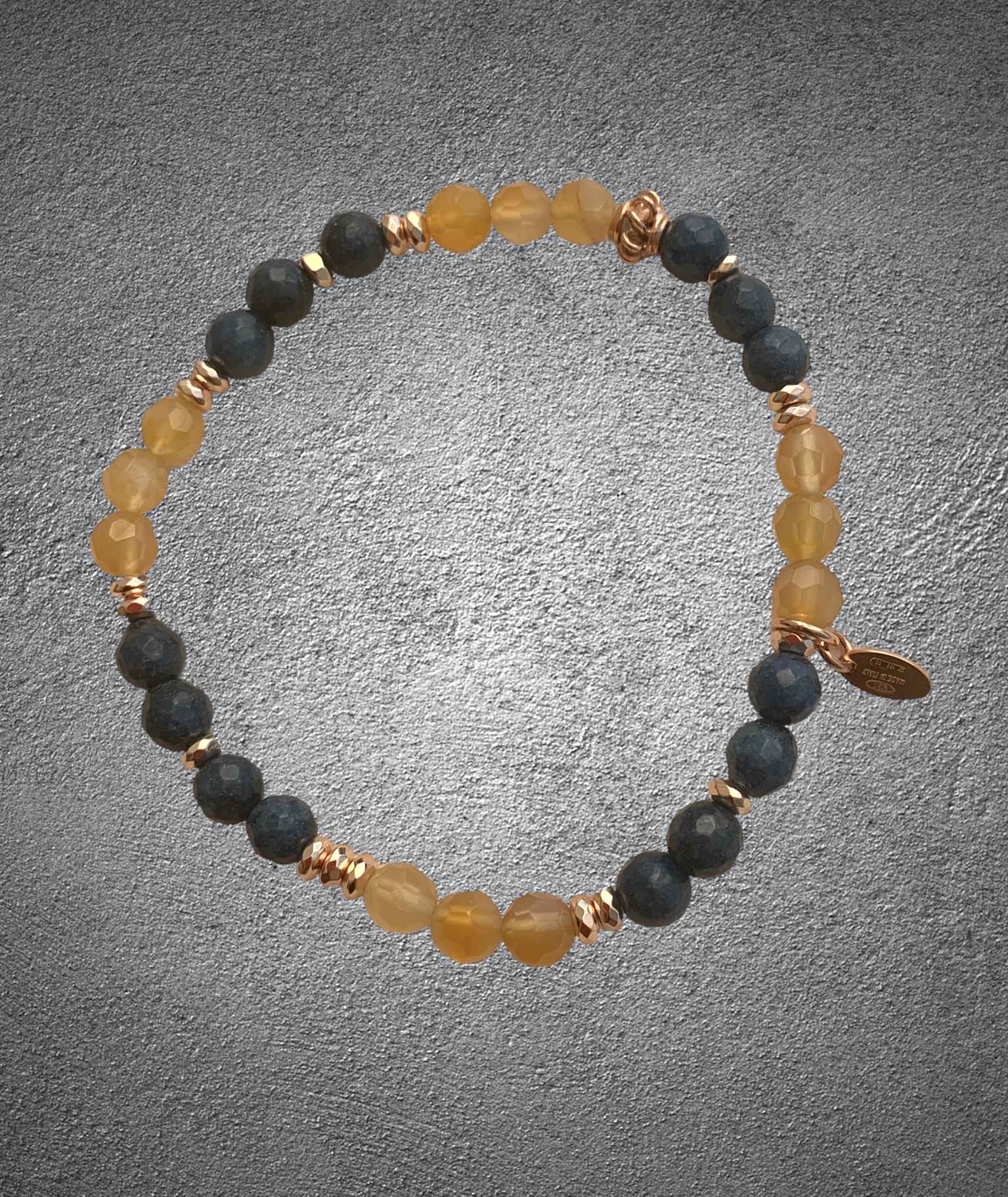 Bracciale da uomo in corniola e quarzo avio