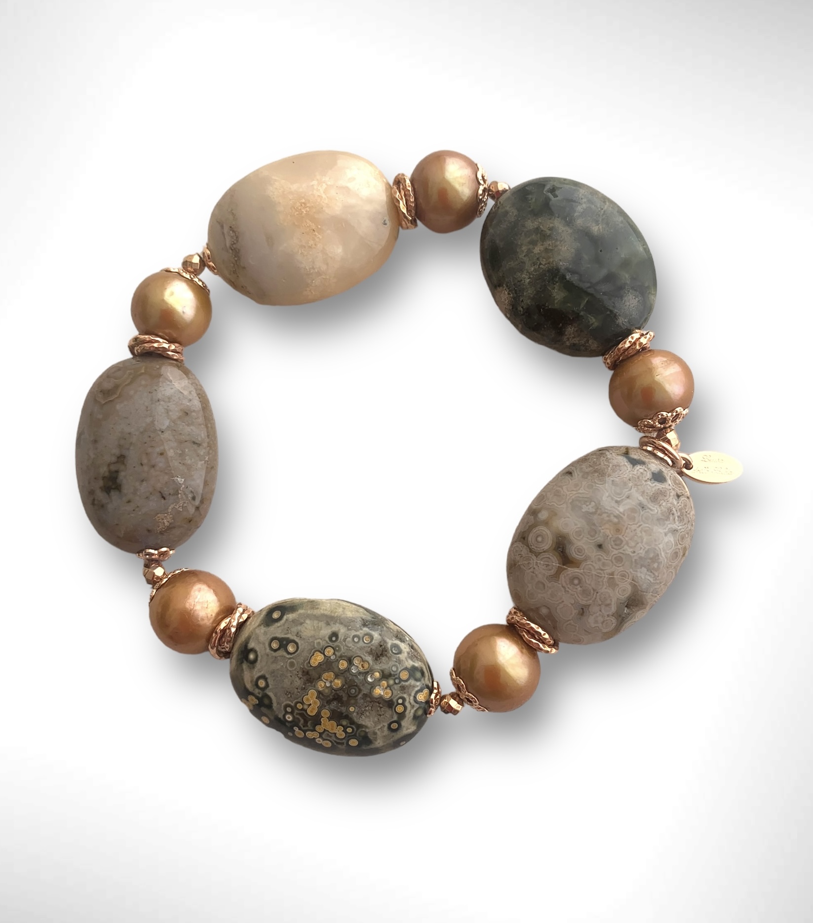 Bracciale in diaspro e perle coltivate