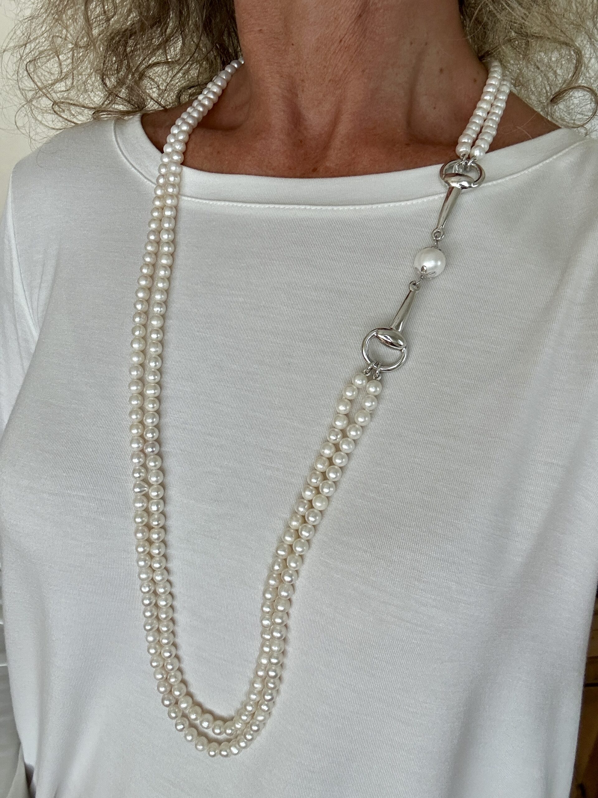 Collana a 2 fili in perle coltivate. Realizzabile anche in argento placcato oro rosa